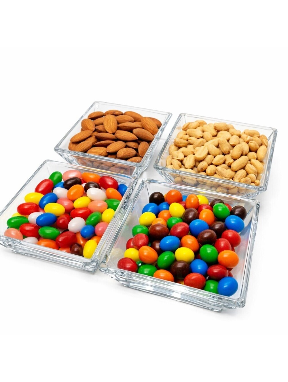 Cortland Glass 4 Section Serving Tray w/ Bowls Appetizer